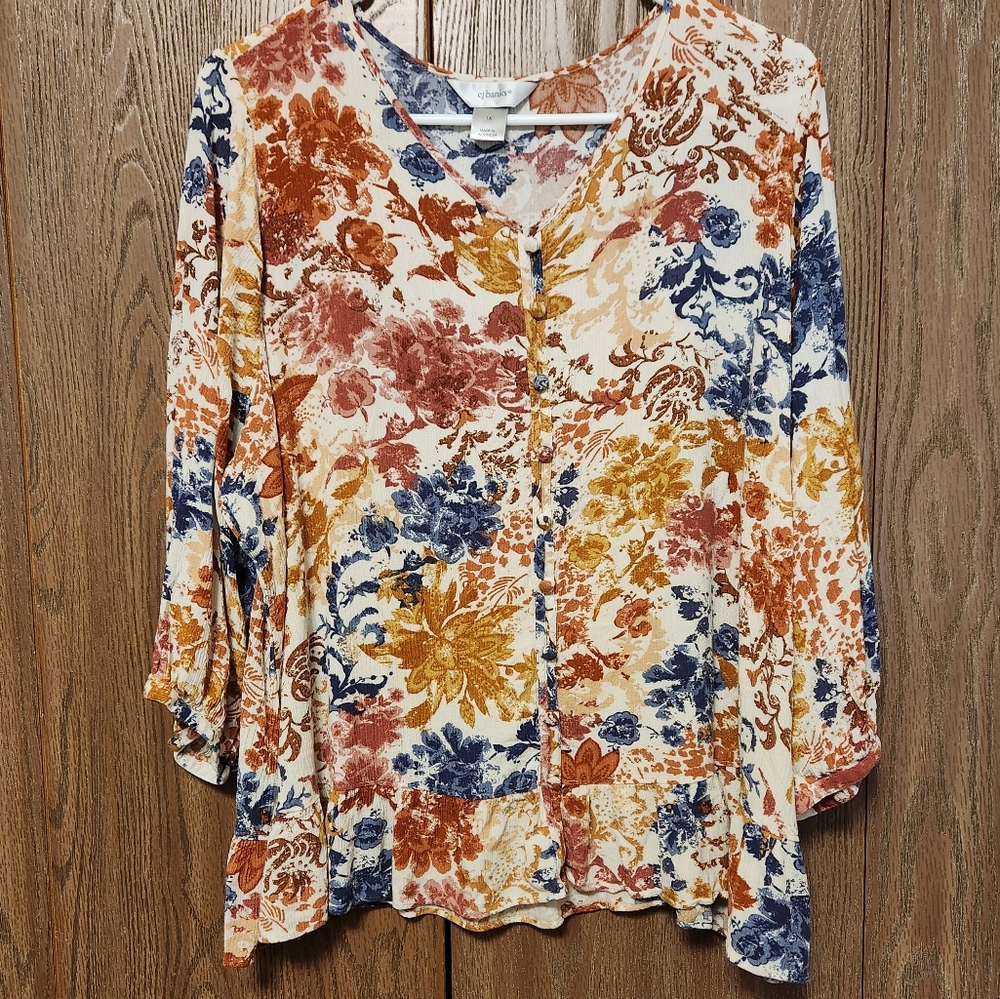 Cj Banks Floral Tunic